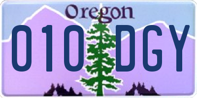 OR license plate 010DGY