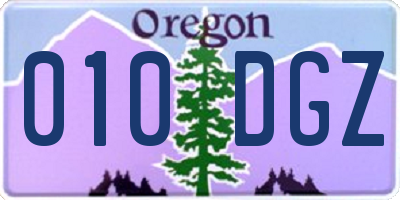 OR license plate 010DGZ