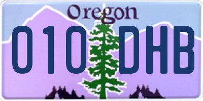 OR license plate 010DHB