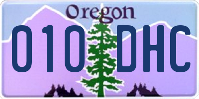 OR license plate 010DHC