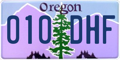 OR license plate 010DHF