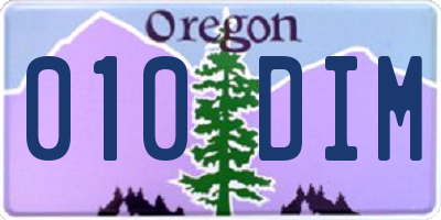 OR license plate 010DIM