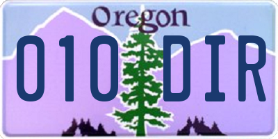 OR license plate 010DIR