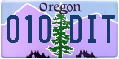 OR license plate 010DIT