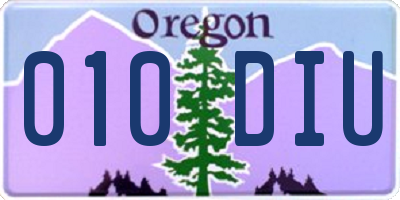 OR license plate 010DIU