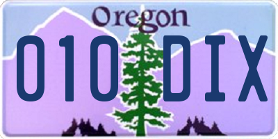 OR license plate 010DIX