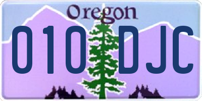 OR license plate 010DJC