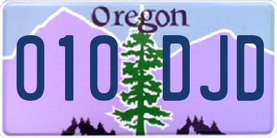 OR license plate 010DJD