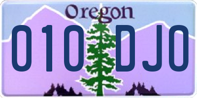 OR license plate 010DJO