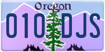 OR license plate 010DJS