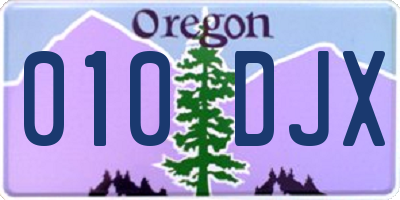 OR license plate 010DJX