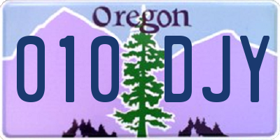 OR license plate 010DJY