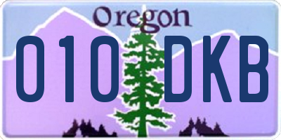 OR license plate 010DKB