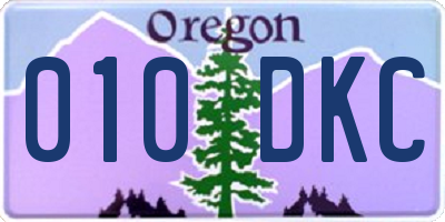 OR license plate 010DKC