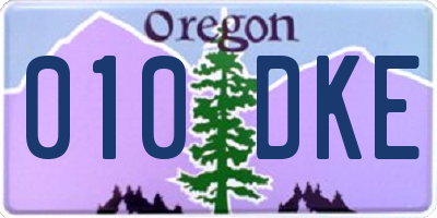 OR license plate 010DKE