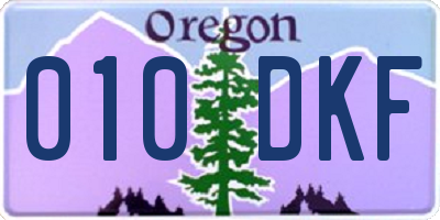 OR license plate 010DKF