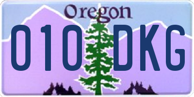 OR license plate 010DKG