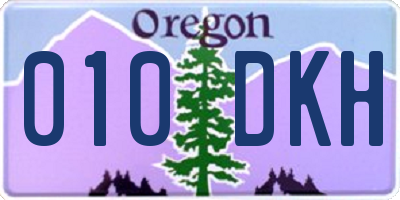 OR license plate 010DKH
