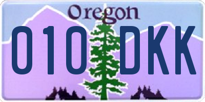 OR license plate 010DKK