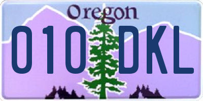OR license plate 010DKL