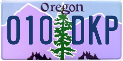 OR license plate 010DKP