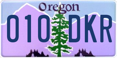 OR license plate 010DKR