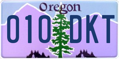 OR license plate 010DKT