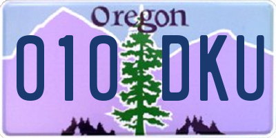 OR license plate 010DKU