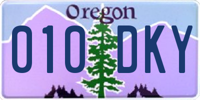OR license plate 010DKY