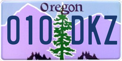 OR license plate 010DKZ