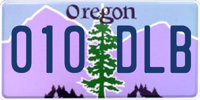 OR license plate 010DLB