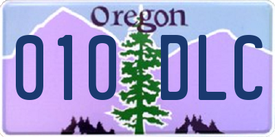 OR license plate 010DLC