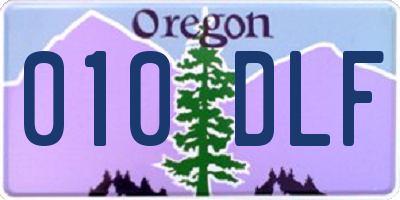 OR license plate 010DLF