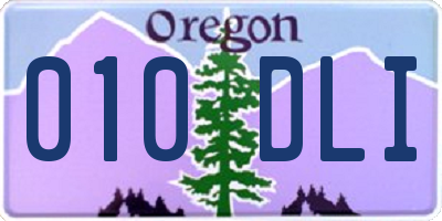 OR license plate 010DLI