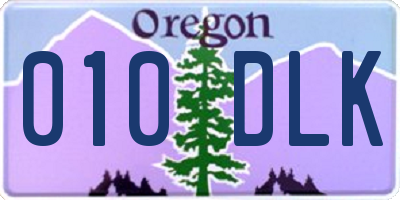 OR license plate 010DLK