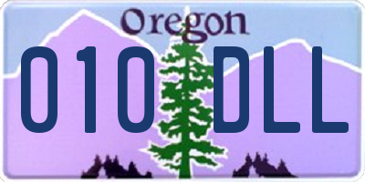 OR license plate 010DLL