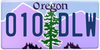 OR license plate 010DLW