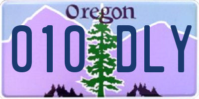 OR license plate 010DLY