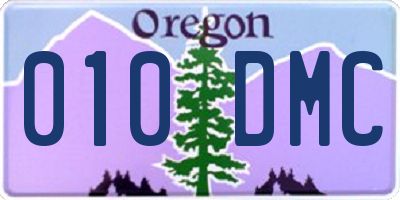 OR license plate 010DMC