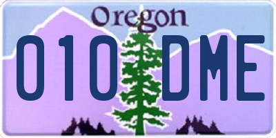 OR license plate 010DME