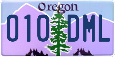 OR license plate 010DML