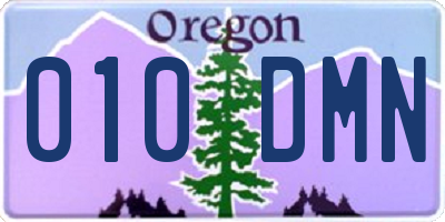 OR license plate 010DMN