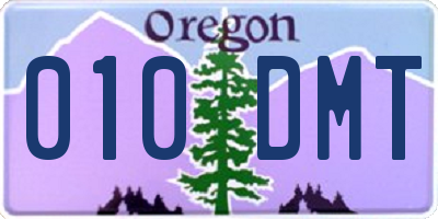 OR license plate 010DMT