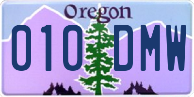 OR license plate 010DMW