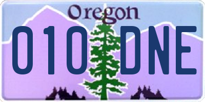 OR license plate 010DNE