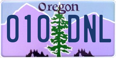 OR license plate 010DNL