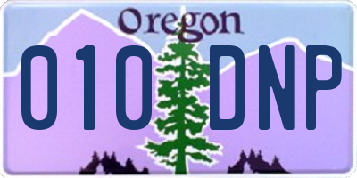 OR license plate 010DNP
