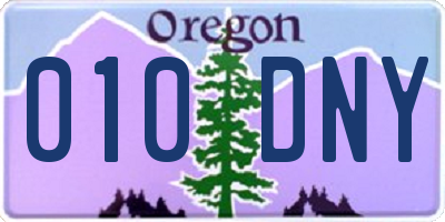 OR license plate 010DNY