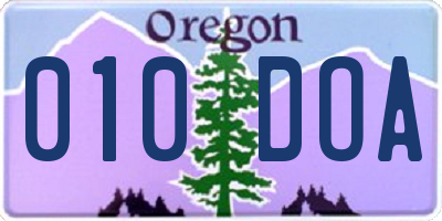 OR license plate 010DOA
