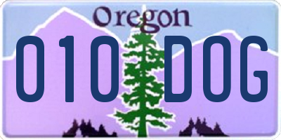 OR license plate 010DOG